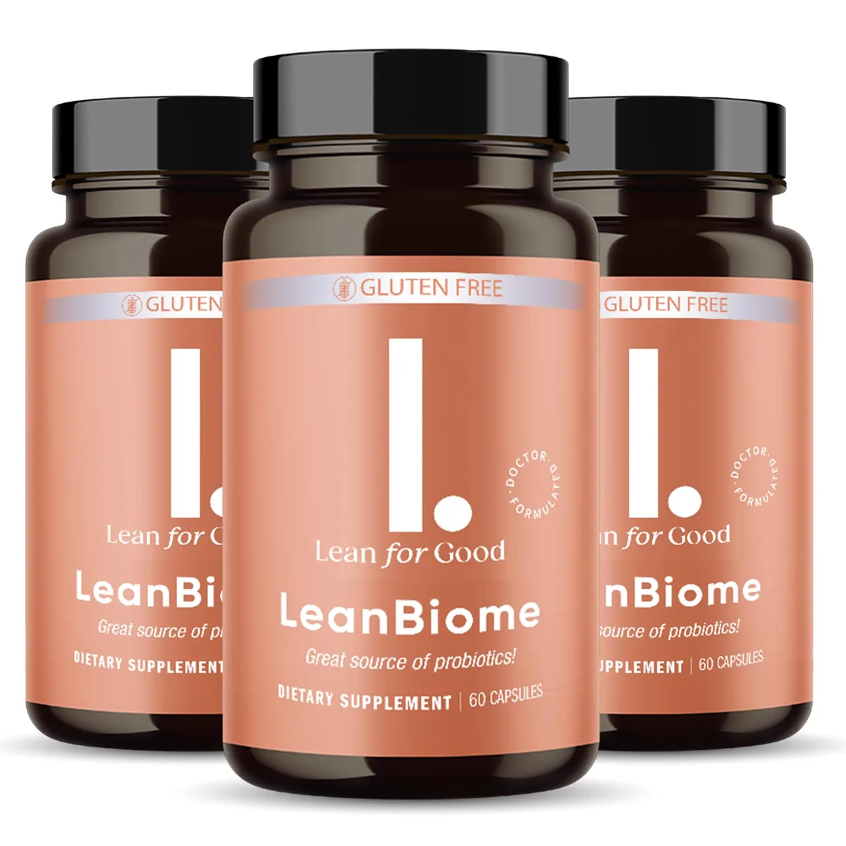 LeanBiome 3 bottle pack gluten free dietary supplement