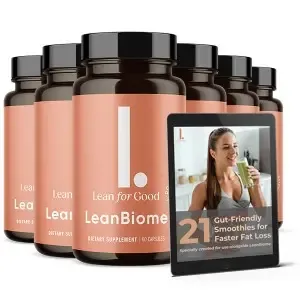 LeanBiome 6 bottle pack with bonus recipe ebook